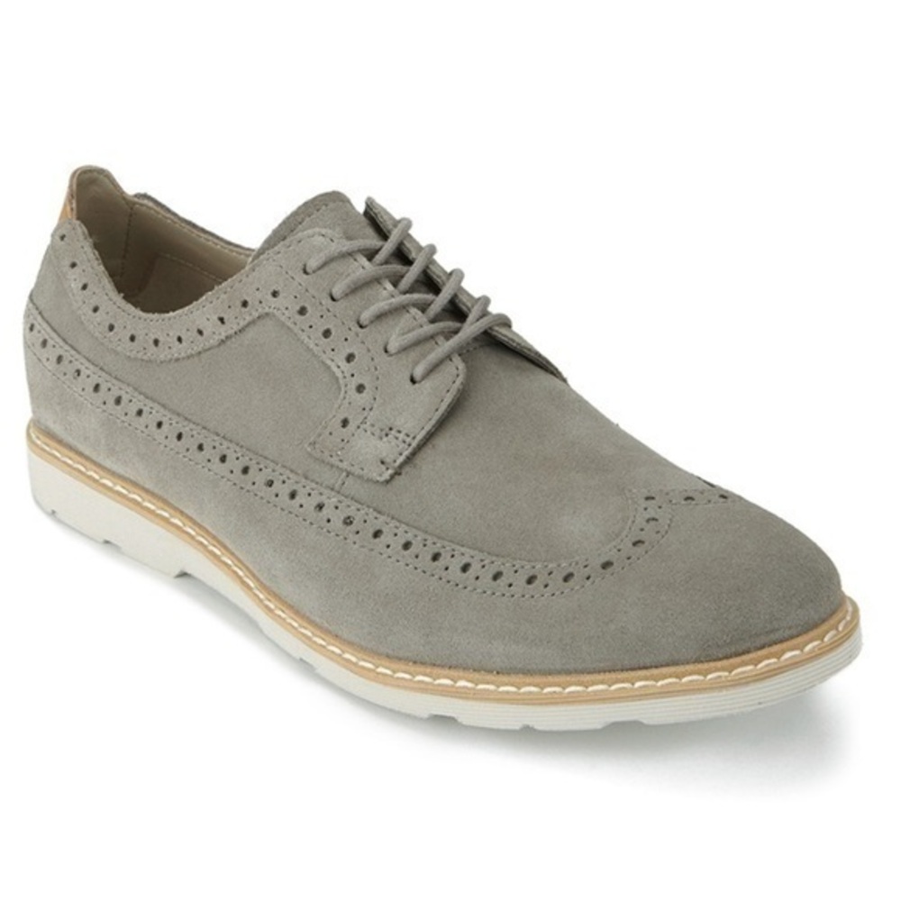 CLARKS MEN'S GAMBESON SUEDE BROGUES SAGE GREY Derby Dress Shoes Size 10.5